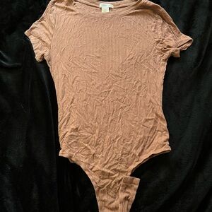 Bozzolo Light Brown Ribbed Bodysuit